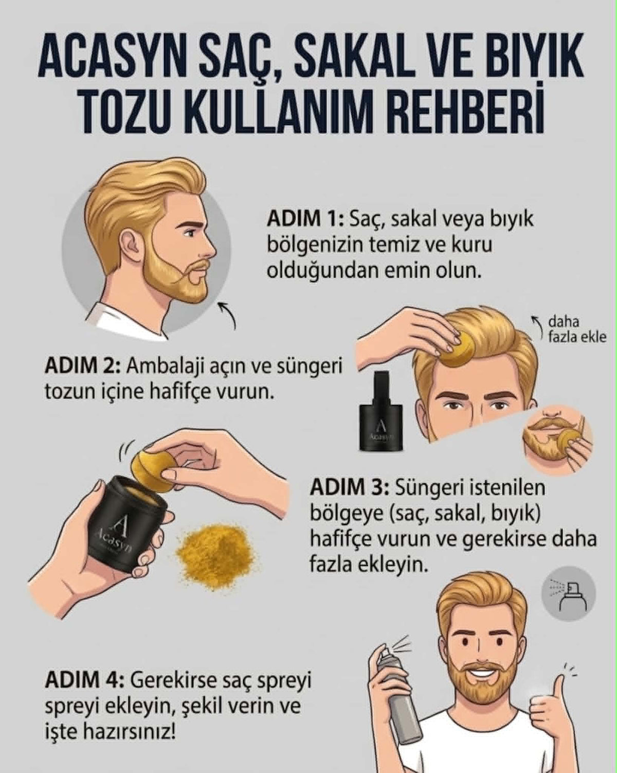 Acasyn Saç Kapatıcı Tozu